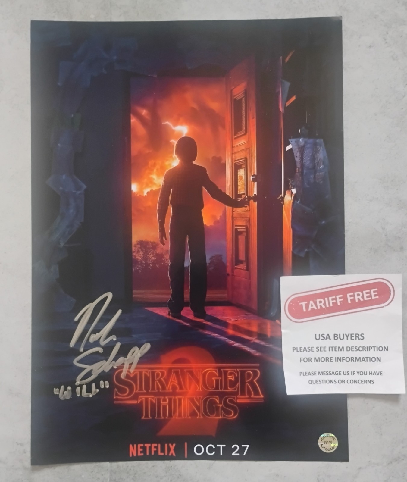 Noah Schnapp Hand Signed Autograph Photo COA Stranger Things