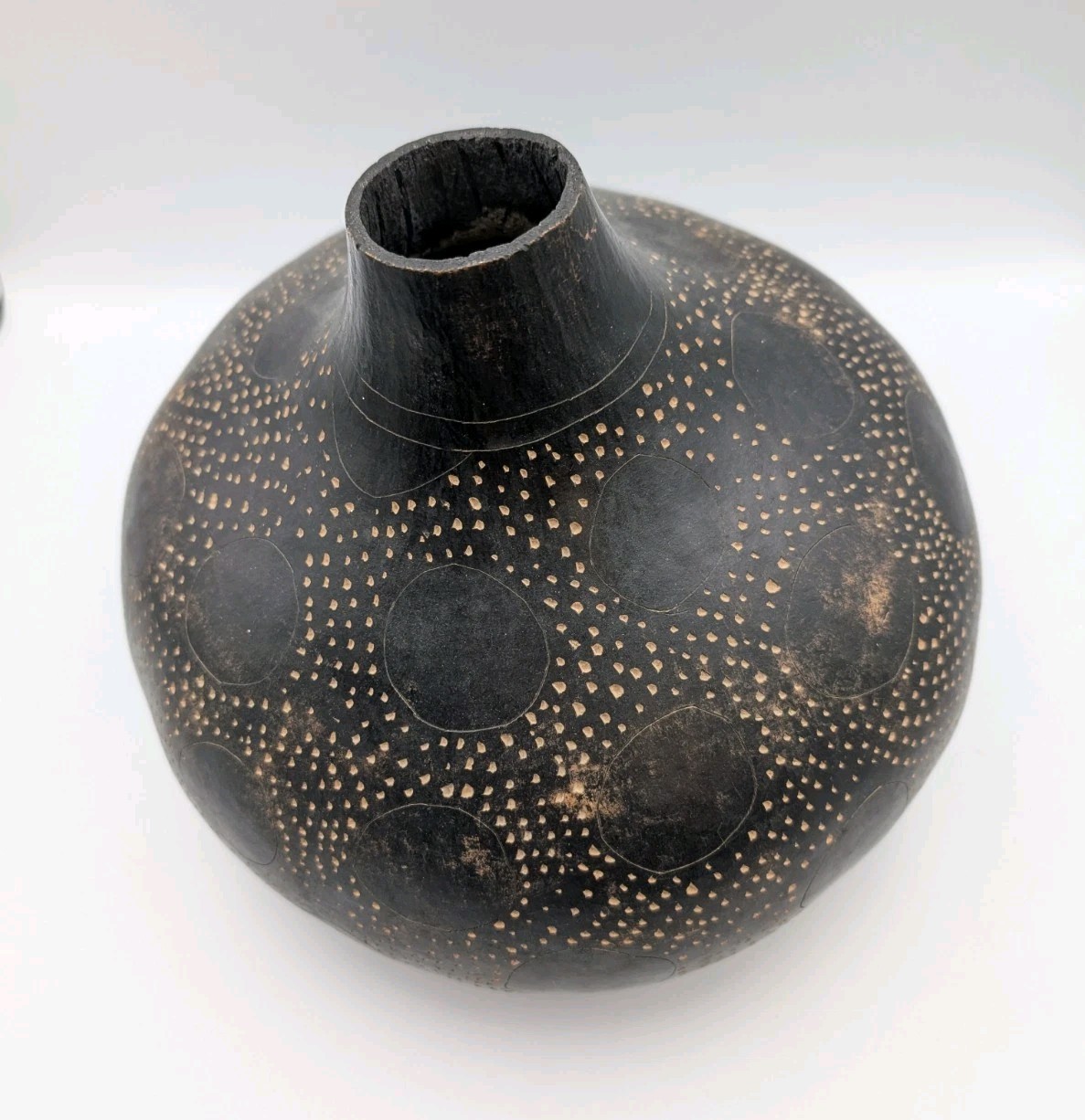 Hand Carved Decorative Painted Gourd African Tribal Folk Art Made In Kenya