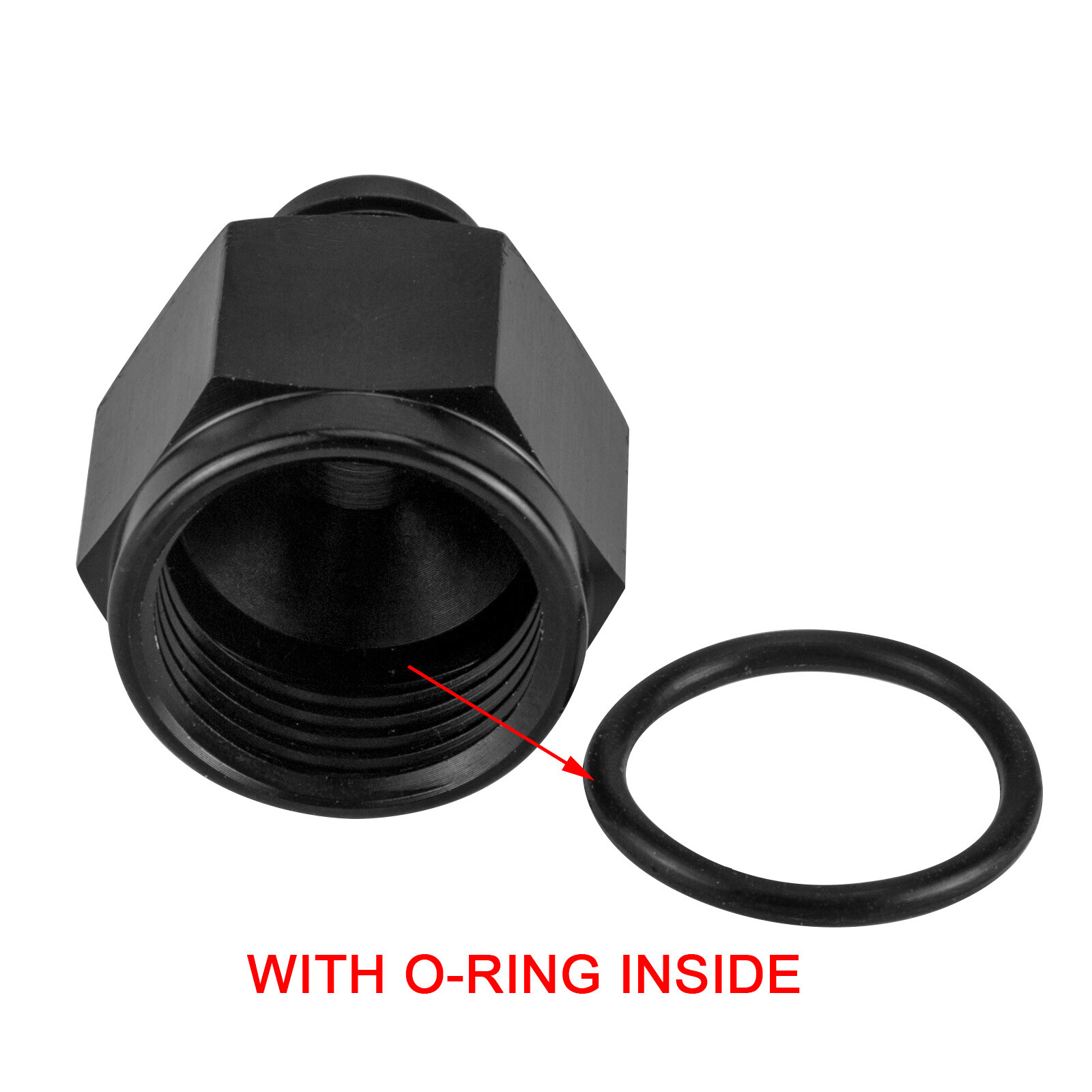 2 Pcs -8 AN Female -6 AN Male AN Flare Fitting Reducer Adapter 8AN to 6AN Black