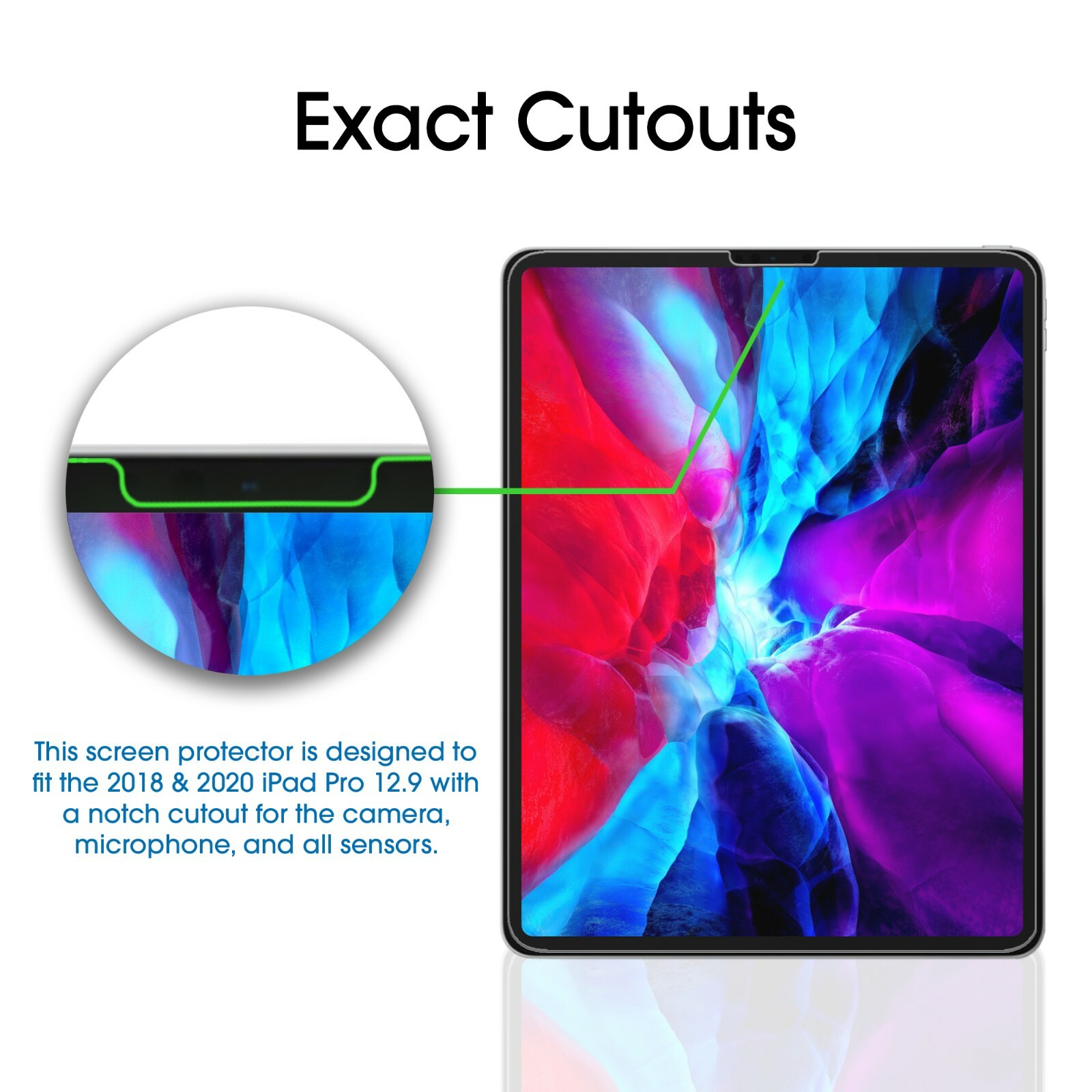 2pack amFilm for iPad Pro 12.9" (2021/2020/2018) Tempered Glass Screen Protector