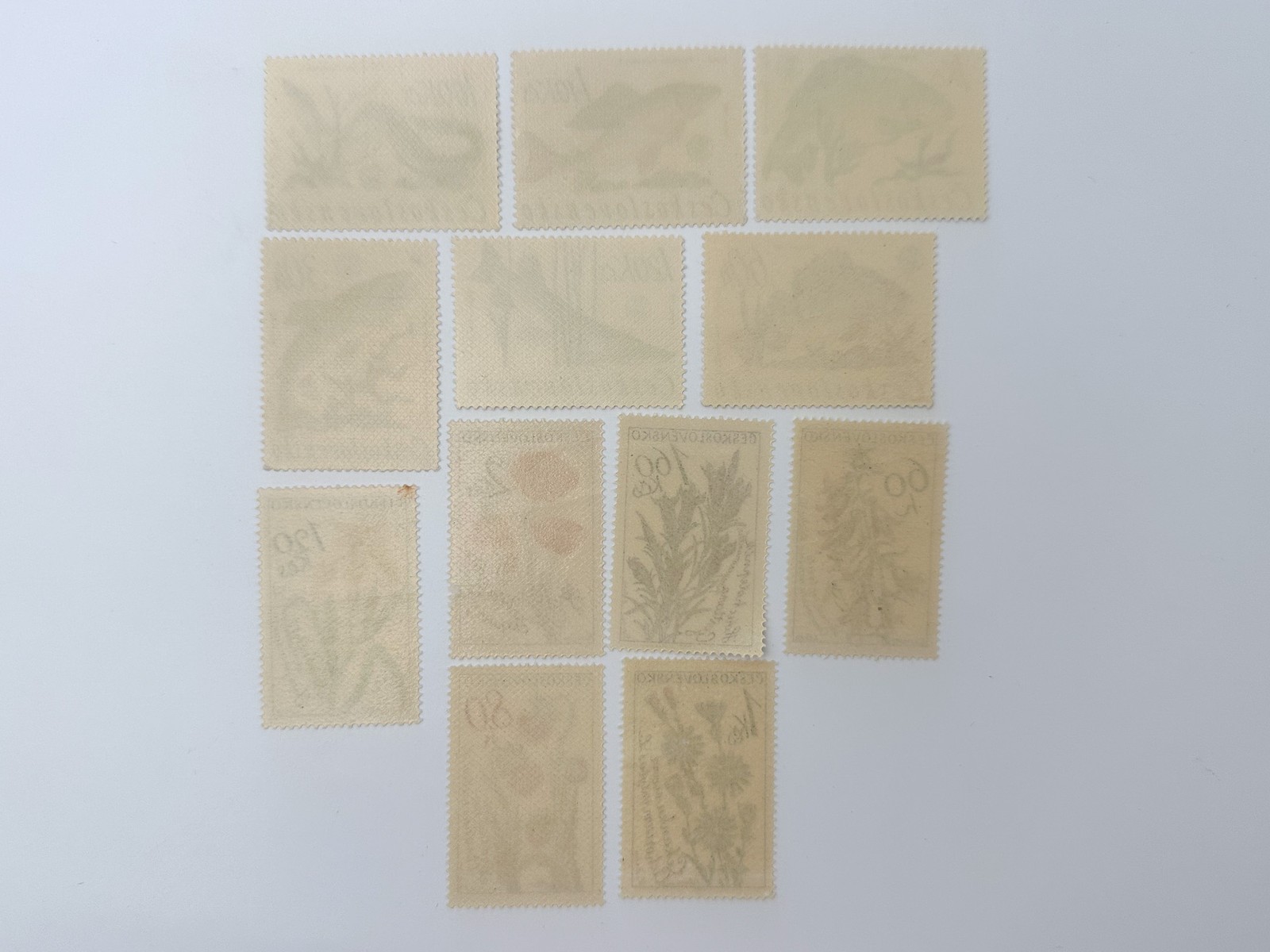 Postage Stamps Flora Fauna Czechoslovakia Vintage Set 19 pcs Birds Fishes Flower