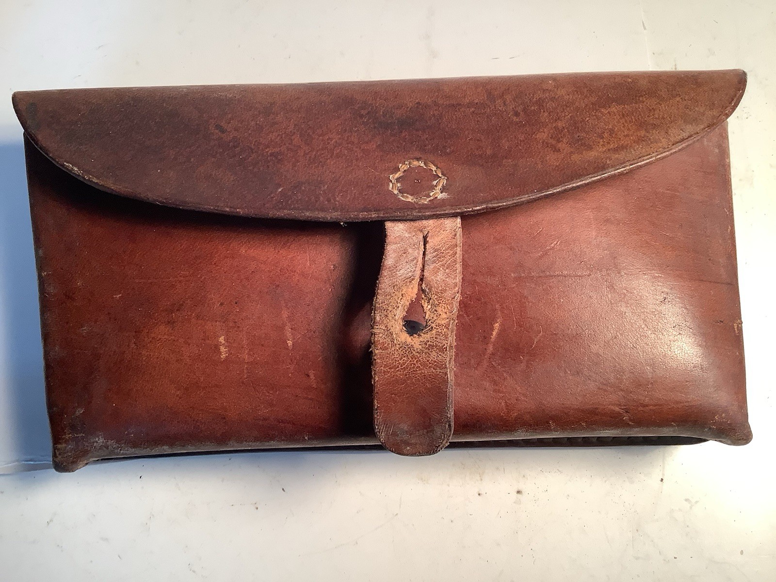 Vintage 1966 Swiss Army Leather Ammo Pouch, Bag