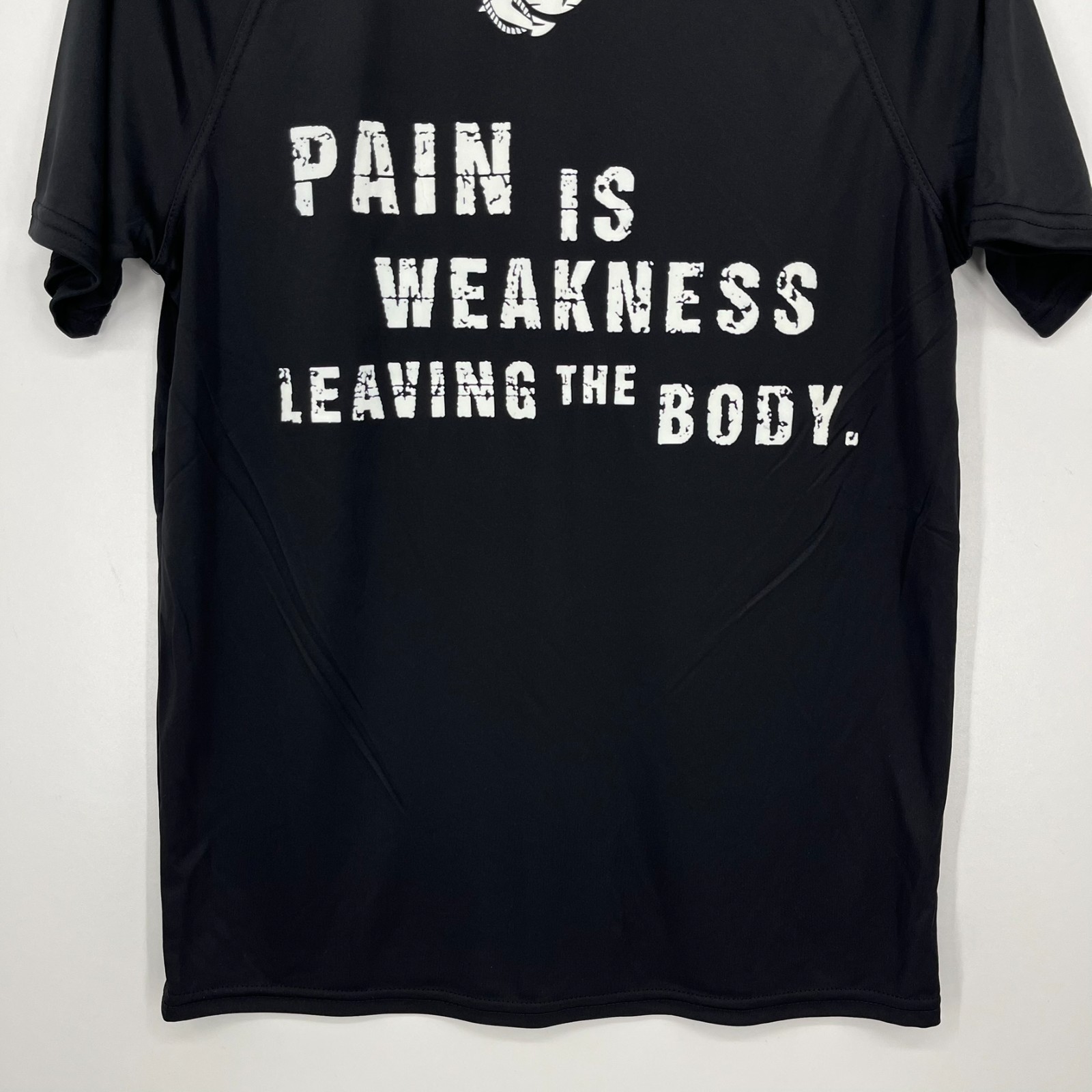 USMC Marines Short Sleeve T-Shirt Men's Size S Black Moisture Wicking USA NWOT