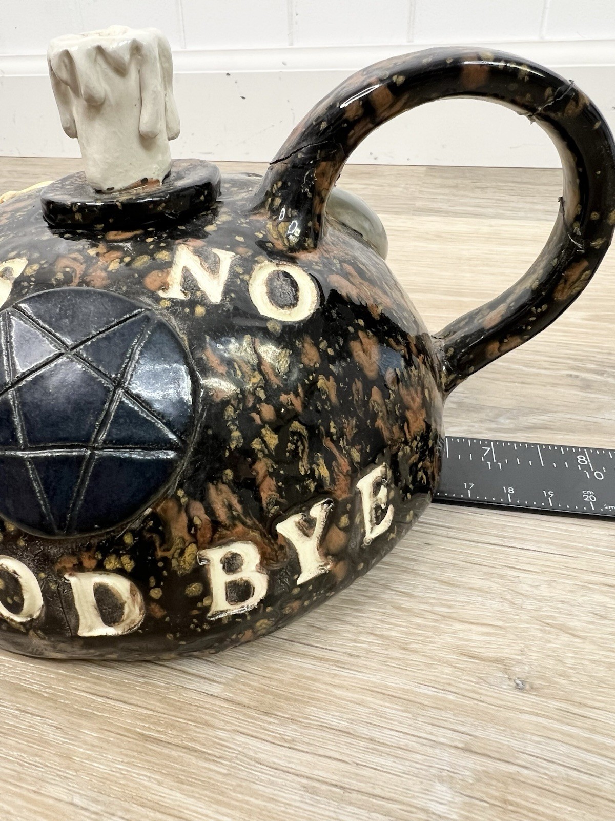 Quija Ceramic Teapot Decor Goth Tarot Witchy Planchette Pentagram Moon *Read