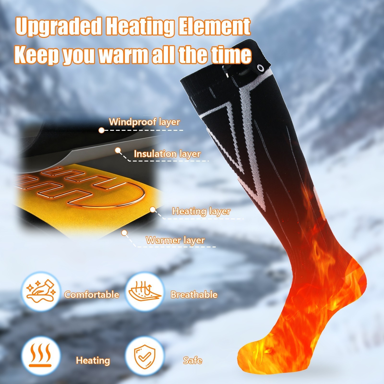 9000mAh Heated Socks & Hand Warmer for Men Women,Rechargeable Heated Socks Xmas