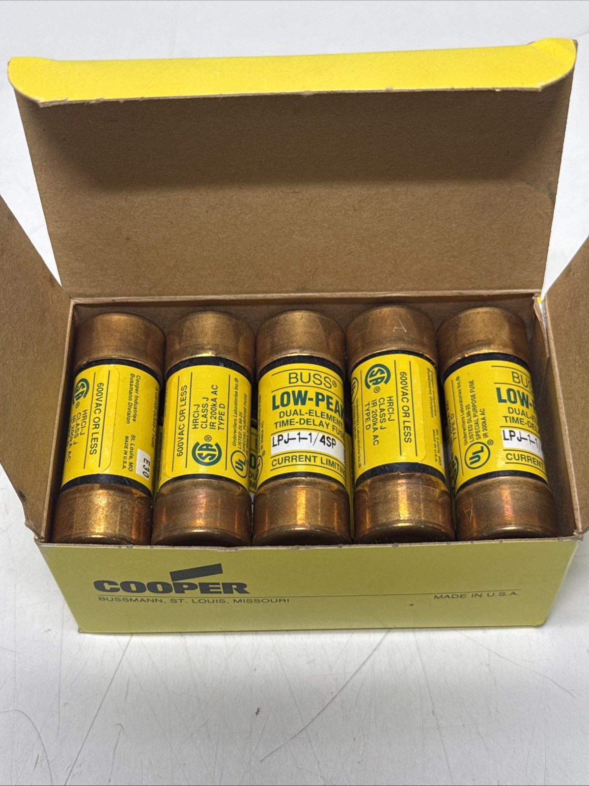 10pcs/box ORIGINAL Bussmann LPJ-1-1/4SP LPJ1-1/4SP 1.25A 600Vac TIME DELAY Fuse