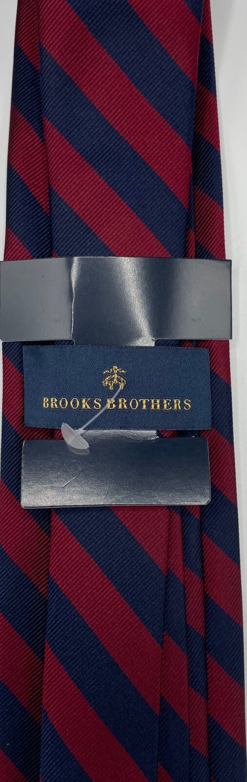 Brooks Brothers Men's Silk Blend Tie ~ Blue & Red ~ Striped ~ NEW MSRP: $98.00
