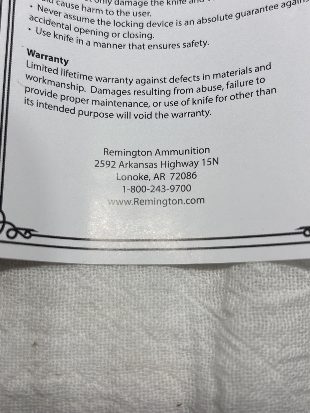 Remington Hunting Knife Fixed Blade Stacked Leather Handle Leather Sheath R15722