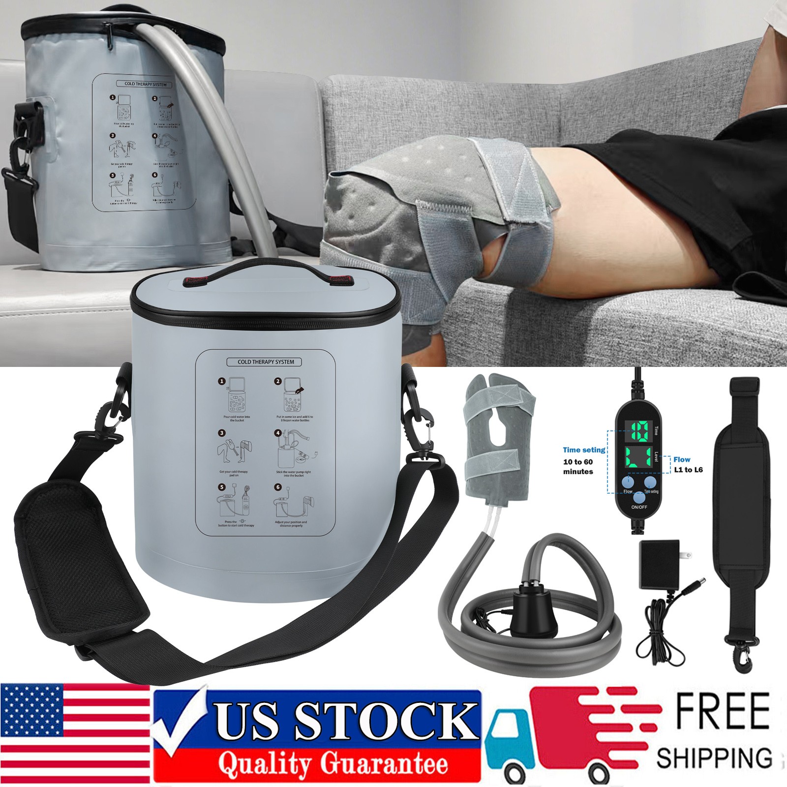 Cold Therapy Machine w Programmable Timer Portable Ice Machine For Knee Recovery