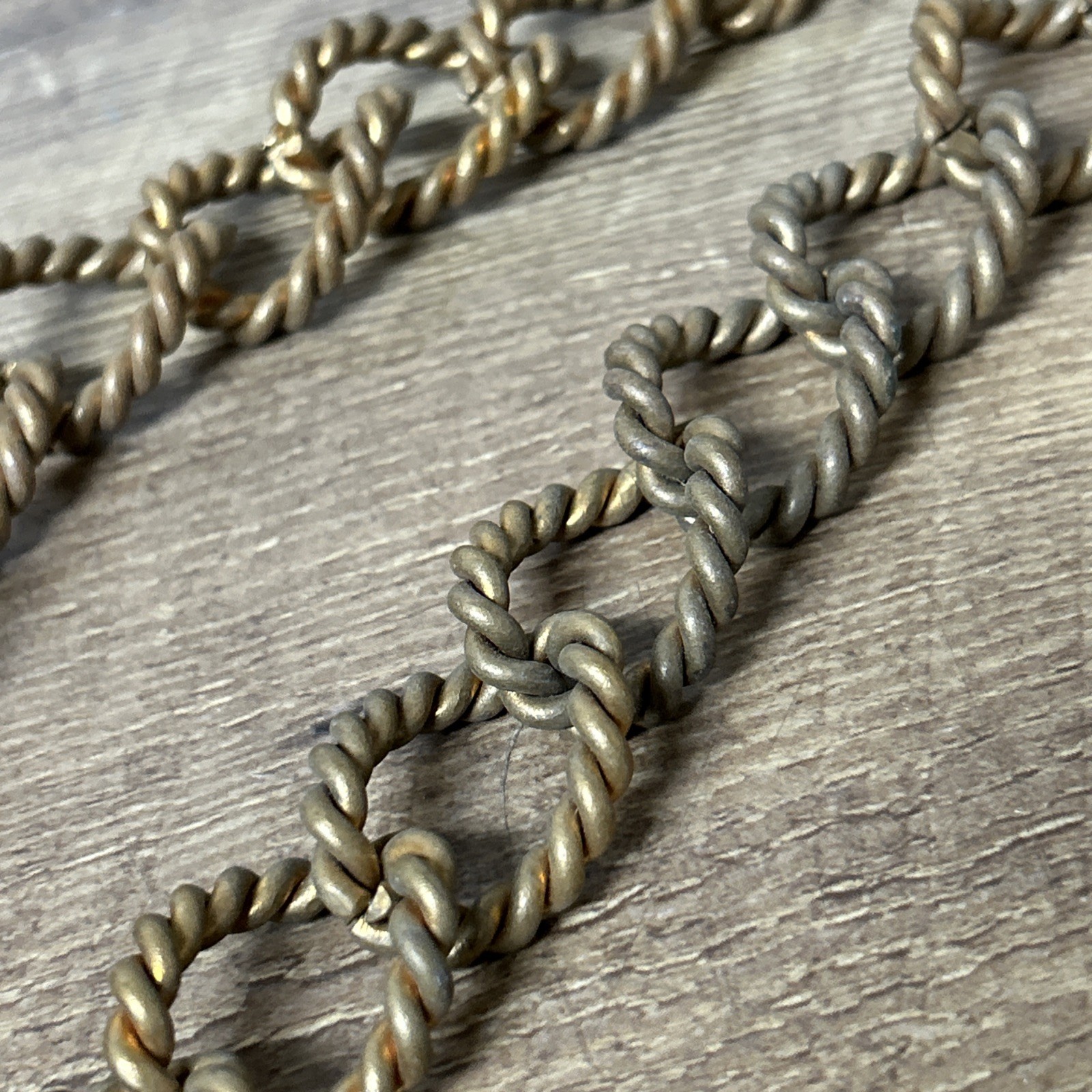 Old Vtg 36” Braided Brass Light Fixture Chain Hanger Chandelier Porch Light