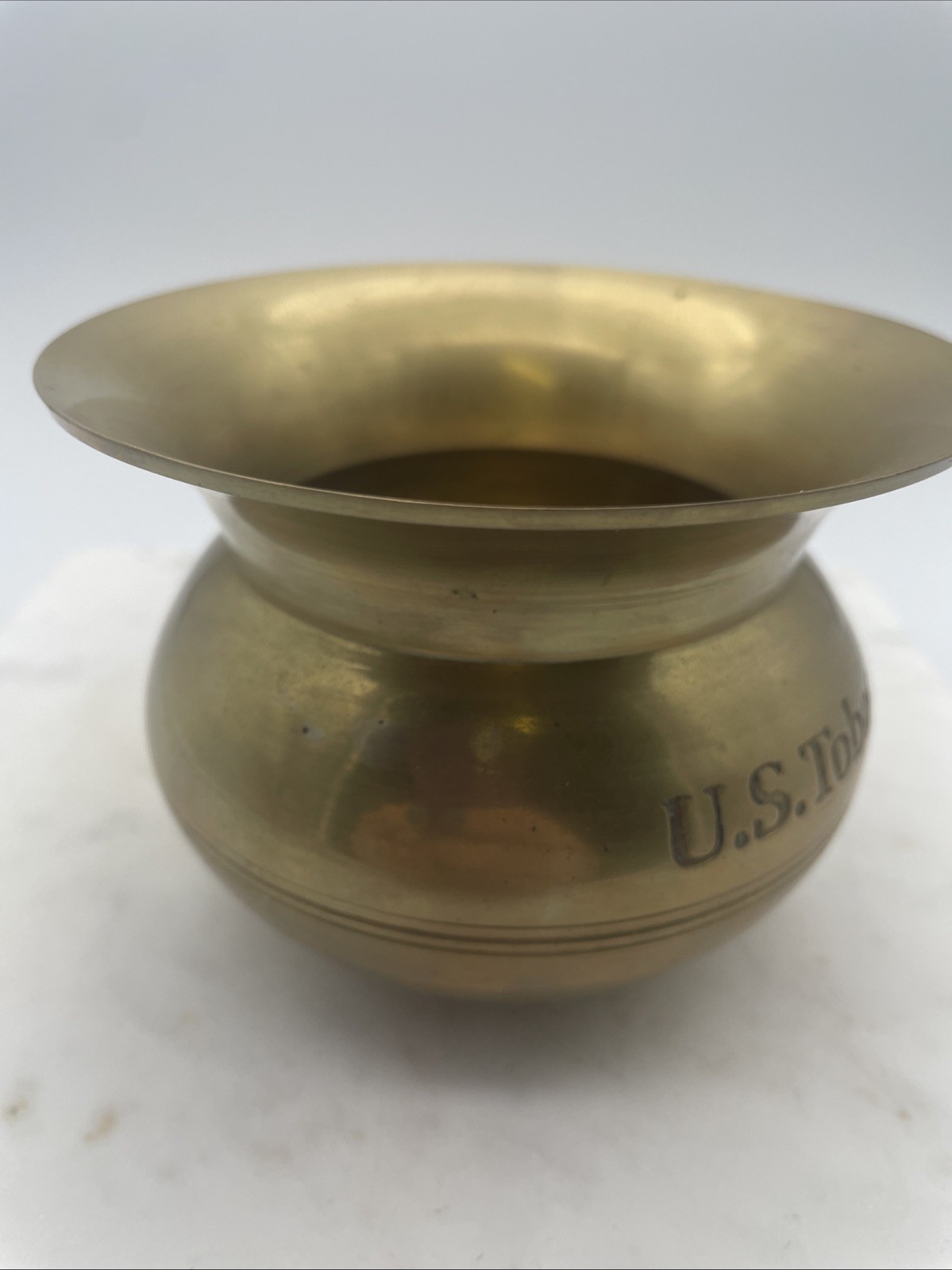 Vintage Brass Mini U.S. Tobacco Co Spittoon Ash Tray Decorative Piece