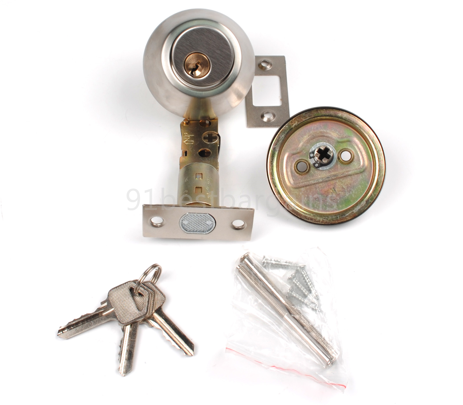 Door Lock Keyed Entry Lock 3 keys Chrome Single Cylinder Deadbolt Dead Bolt