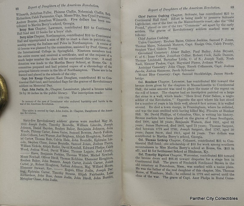 1910 Report National Society Daughters of the American Revolution DAR Americana