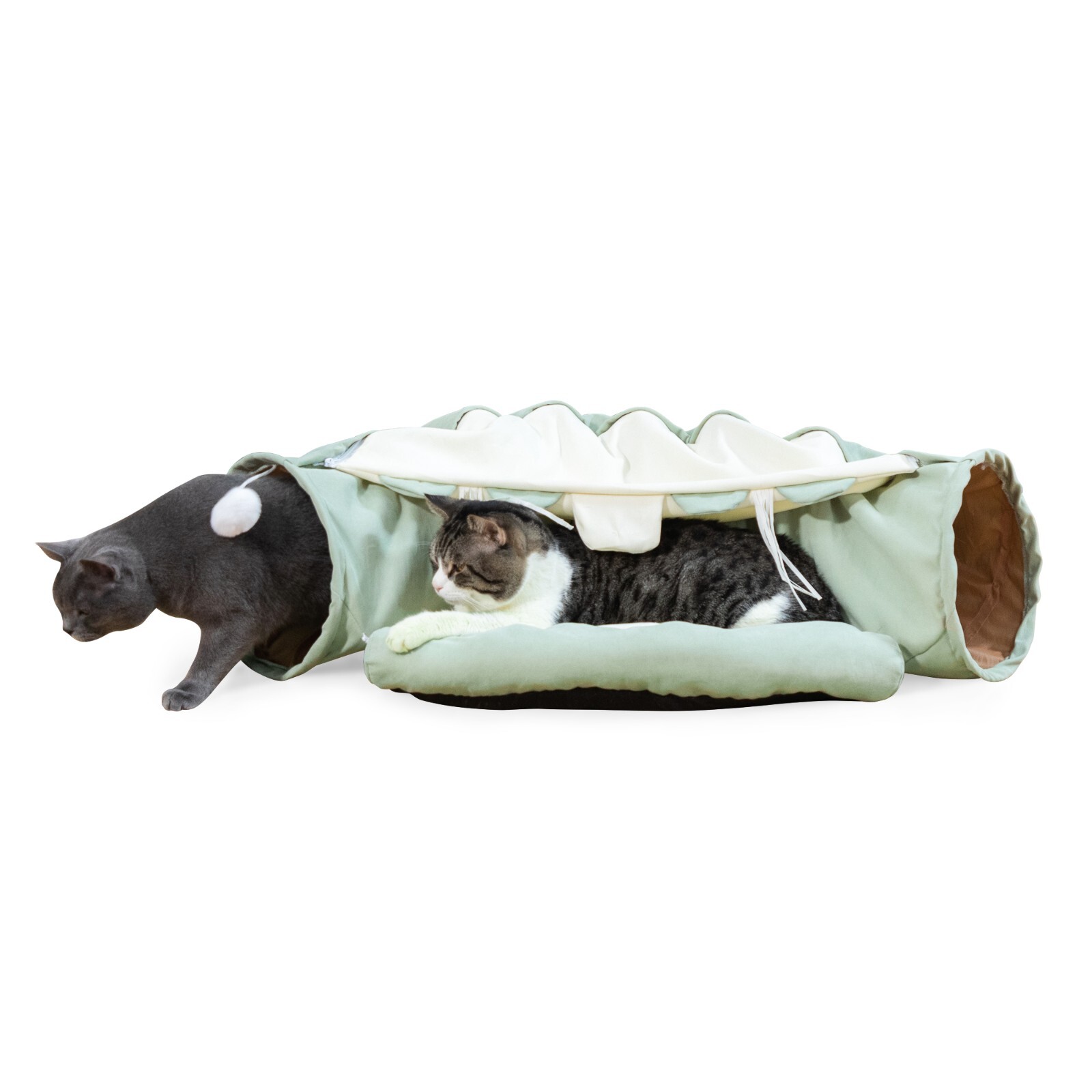 COZIWOW Cat Tunnel Bed 2-in-1 Cat Tunnel for Indoor Cats Collapsible Cat Cave