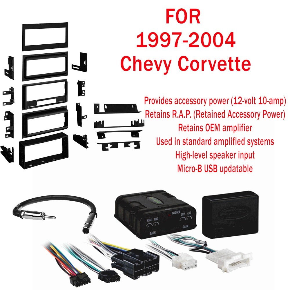 Car Stereo install kit Amp Retention Wire Harness for 1997-2004 Chevy Corvette