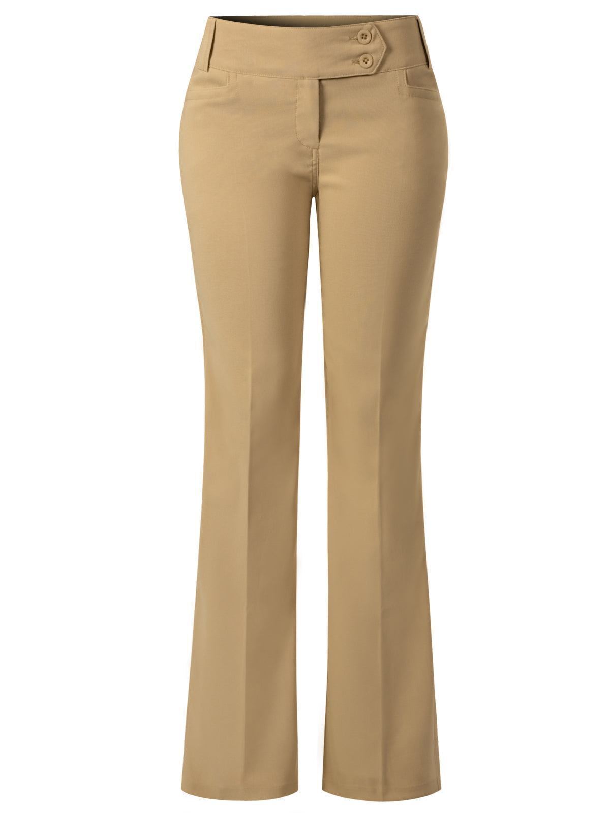 MixMatchy Relaxed Boot-Cut Stretch Office Pants Trousers Slacks