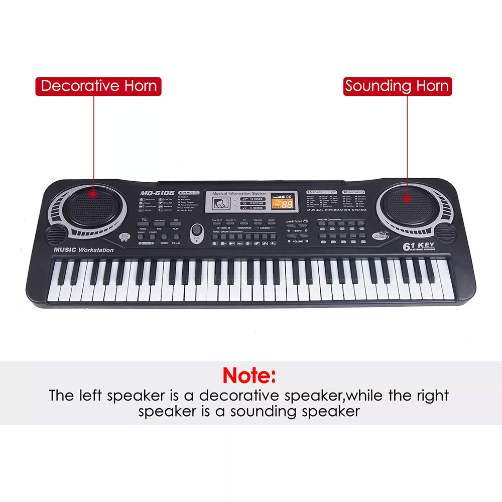 Kids 61-Key Portable Electronic Keyboard Piano Educational Toy