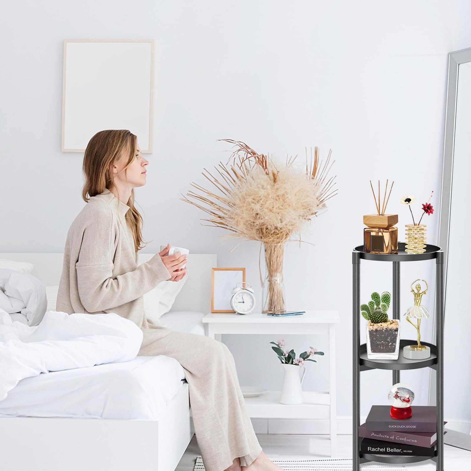 3 Tier Plant Stand Indoor, Black Metal Corner Tall Plant Stands for Multiple ...