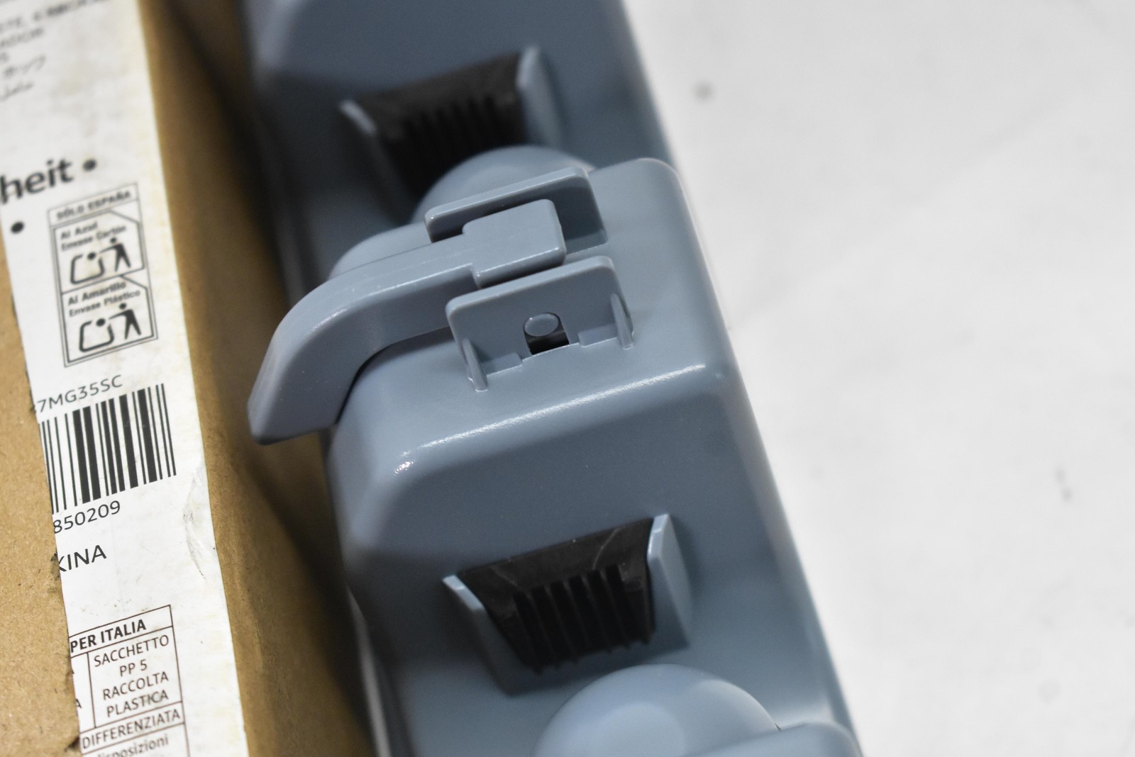 Amazon Basics Broom Holder Wall Mount Garden Tool Organizer 6 Hooks Gray Rack