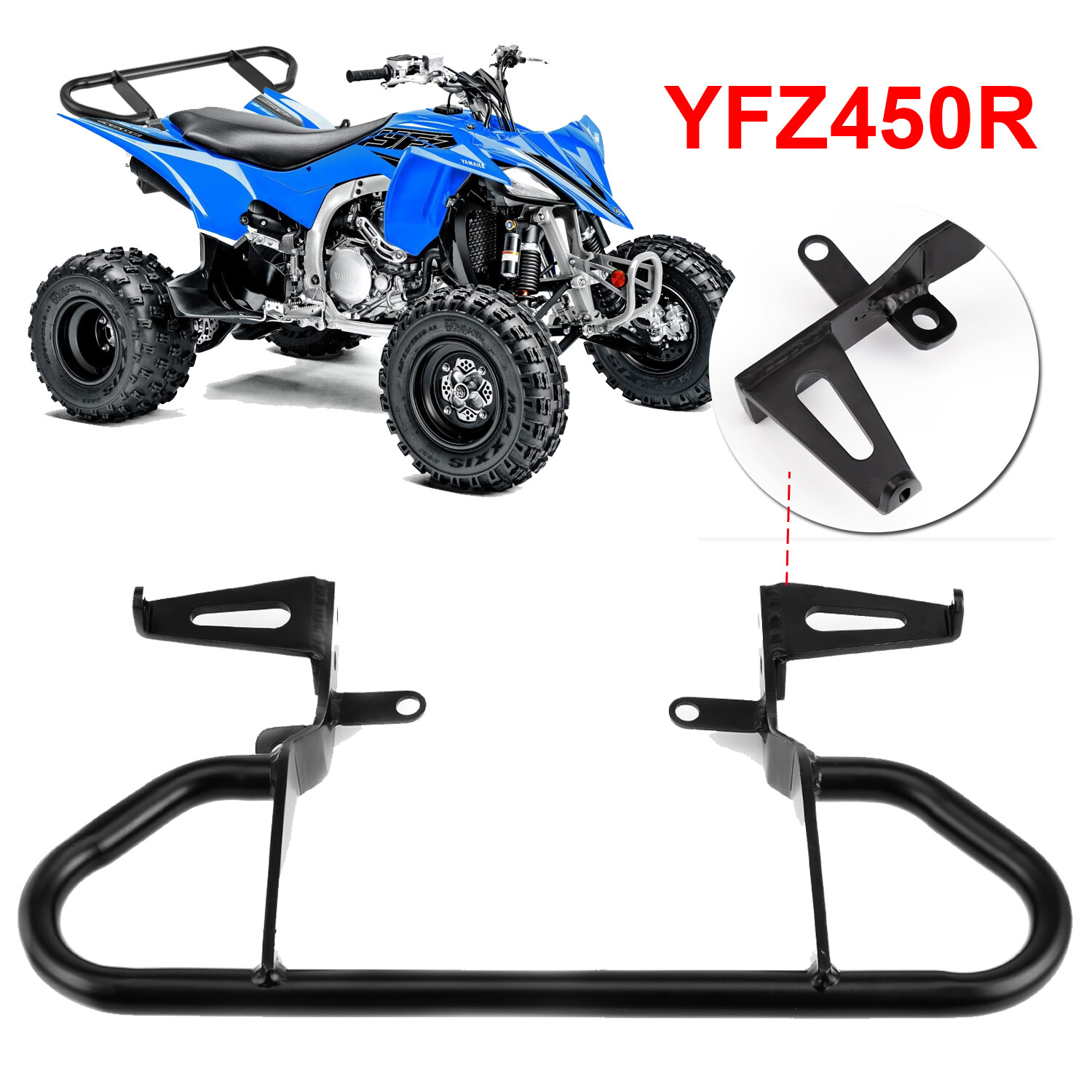 For Yamaha Yfz 450r Grab Bar Bumper Rack 2009-2024 2020 2014 Handle Black