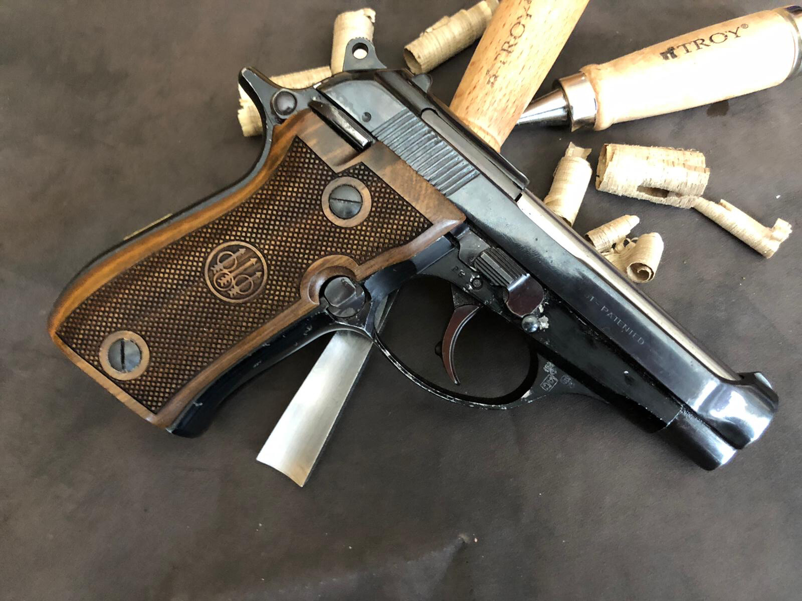 Beretta F81 81FS 81BB 81F F84 Walnut Grips Handmade. US Based Seller. Checkered