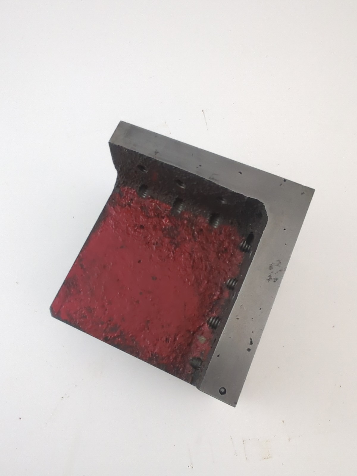 3" X 3 1/2" MACHINIST ANGLE PLATE W/ 1/4-20 HOLES PRECISION GROUND JIG FIXTURE