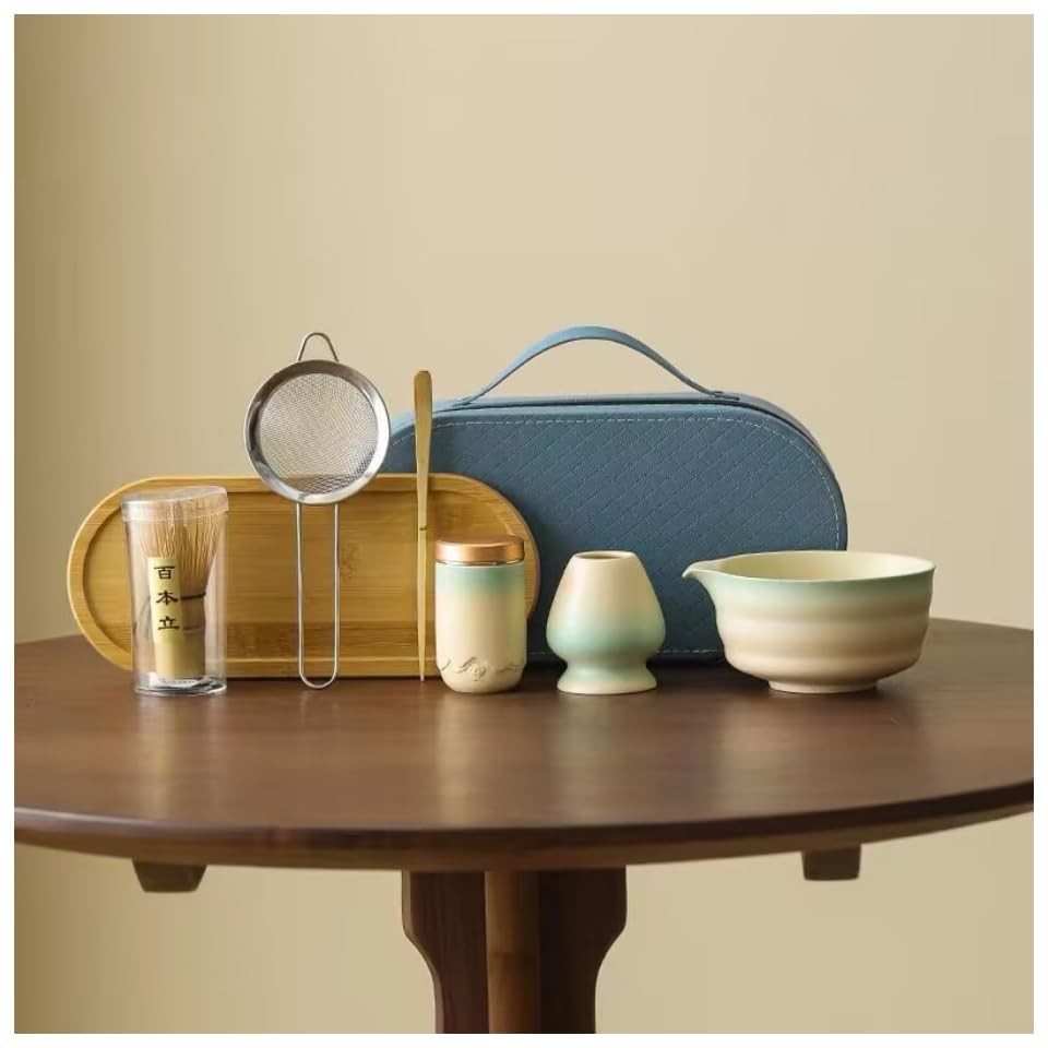 Japanese Matcha Tea Set 6-Piece Whisk Bowl Scoop Strainer