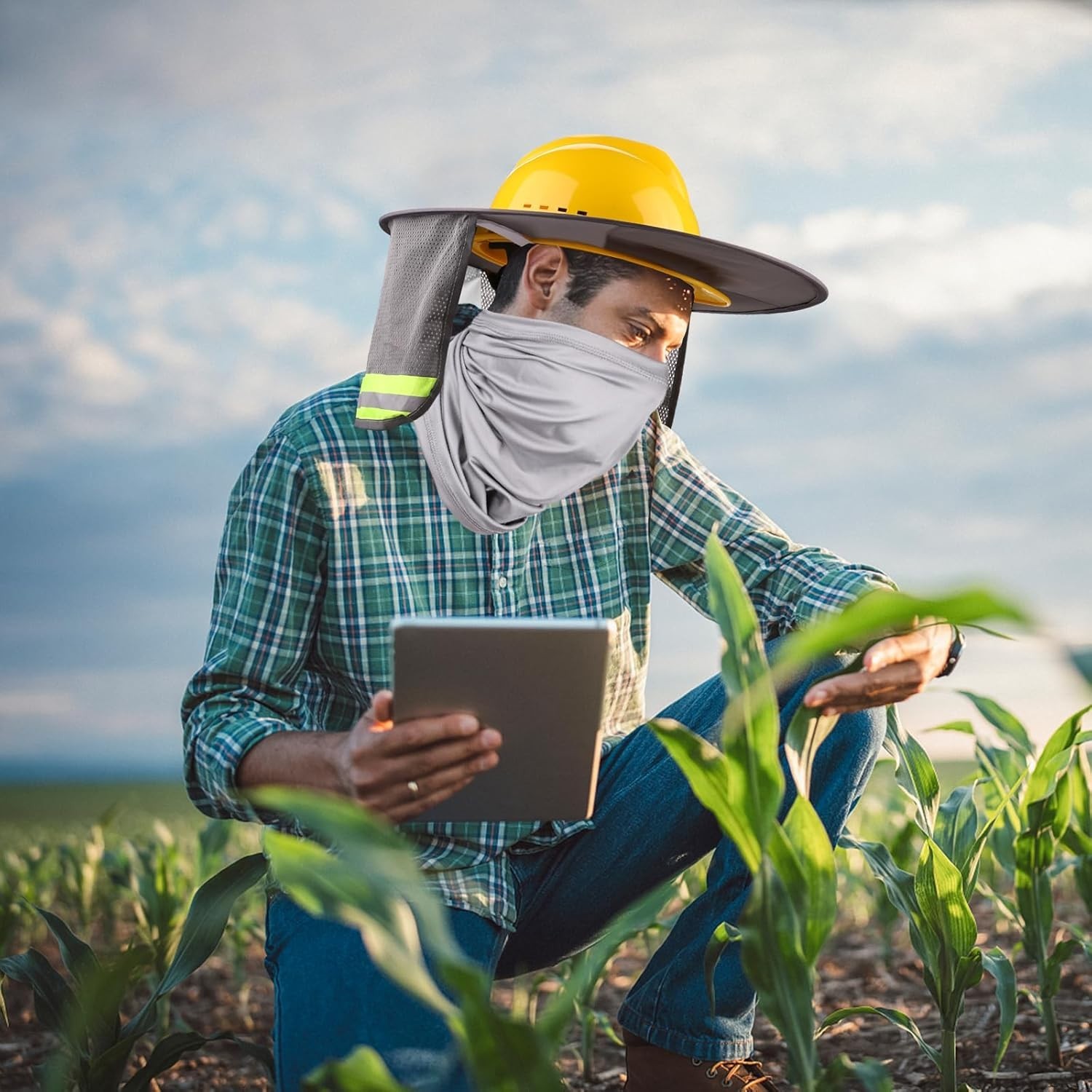 Parasol para casco con visera completa, protege tu cuello del sol, accesorios de