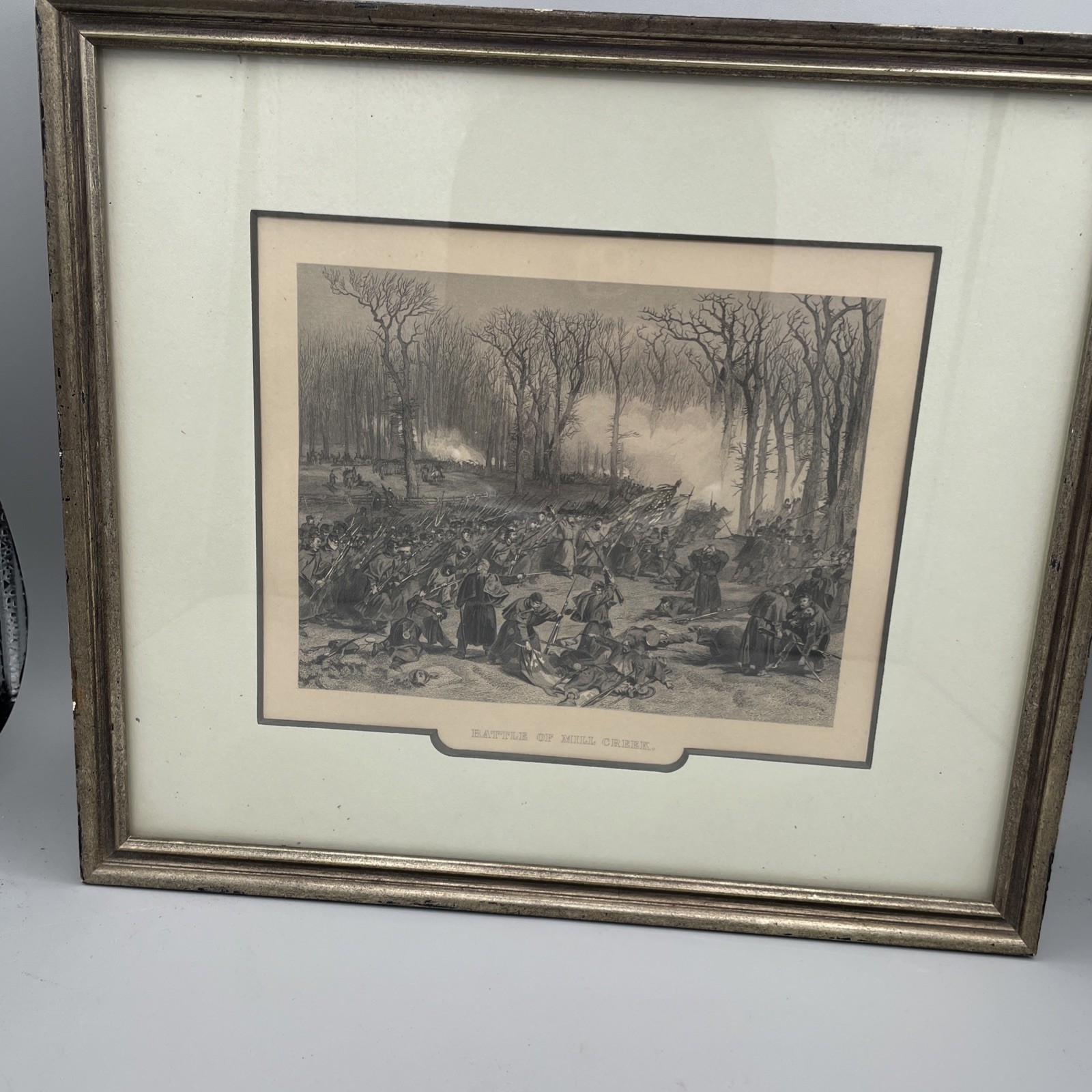 BATTLE OF MILL CREEK, Civil War Battle/Tennessee 1862 Print Lithograph 12”x11”