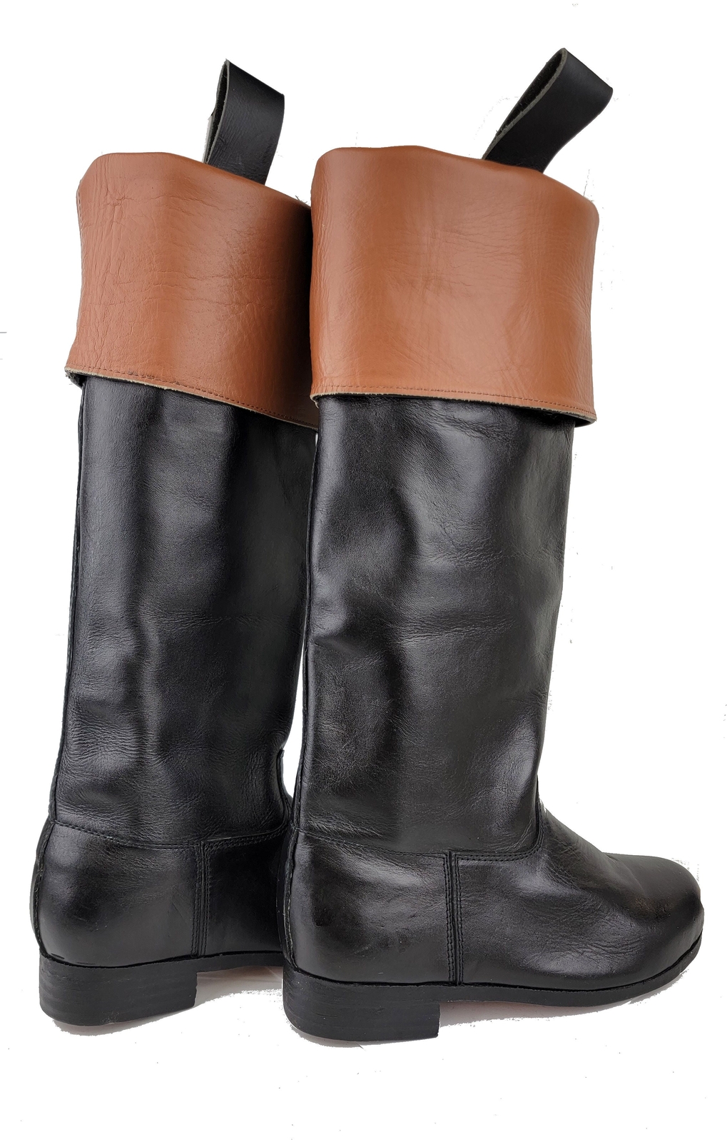 Reproduction Colonial Men's Riding Boots - Genuine Leather Boots for Reenactment