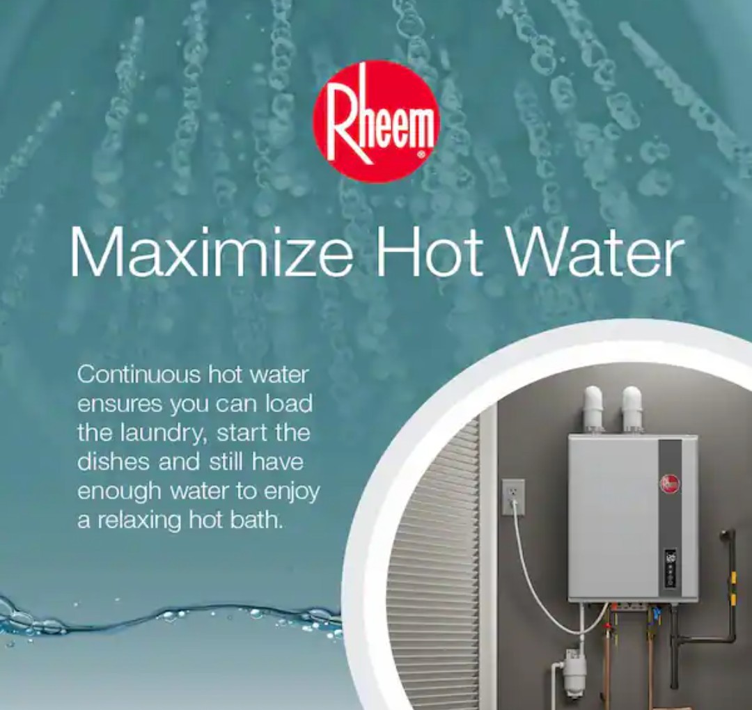 Rheem Tankless Water Heater Natural Gas Indoor 9.0 GPM SMART WIFI ECOH180DVELN-3
