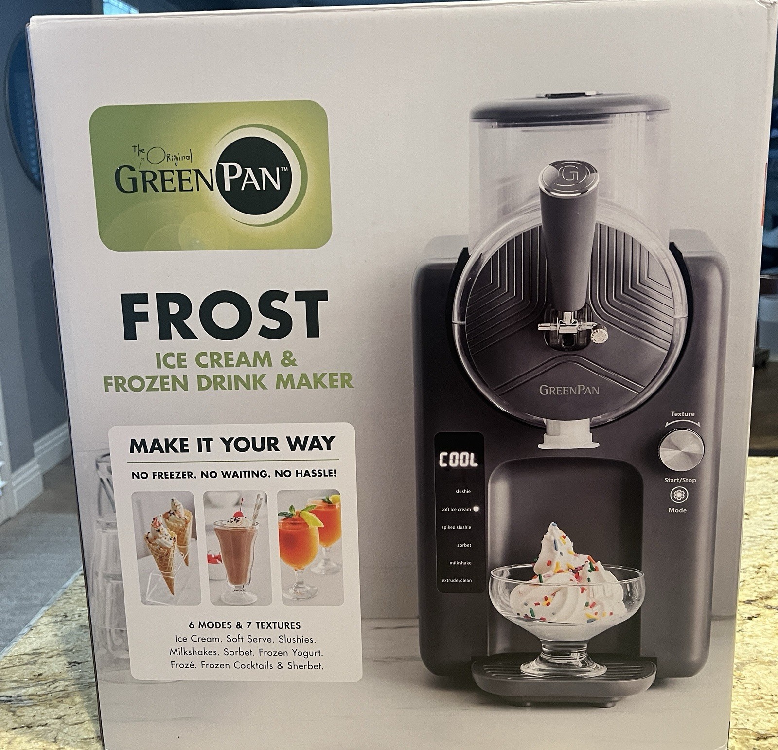 Greenpan Frost Ice Cream & Frozen Drink Maker, Licorice/Black