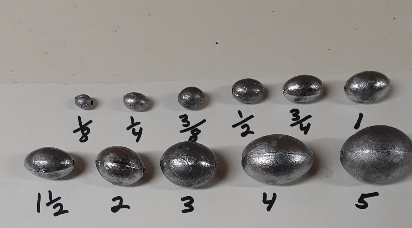 Egg Sinkers quantity100 you choose size 1/8 1/4 3/8 1/2 3/4 1oz 1-1/2 2 3 4 5oz