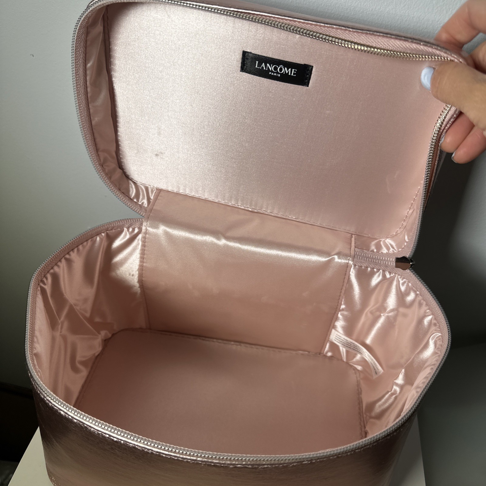 New Lancome 2025 Beauty Box Bag/Train Case Rose Gold 9*6*6.5”