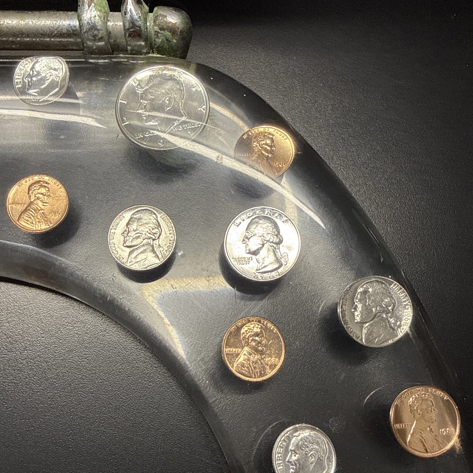 Lucite Las Vegas Toilet Seat Watch Gears U.S. Coins 1965-1981 Time Is Money