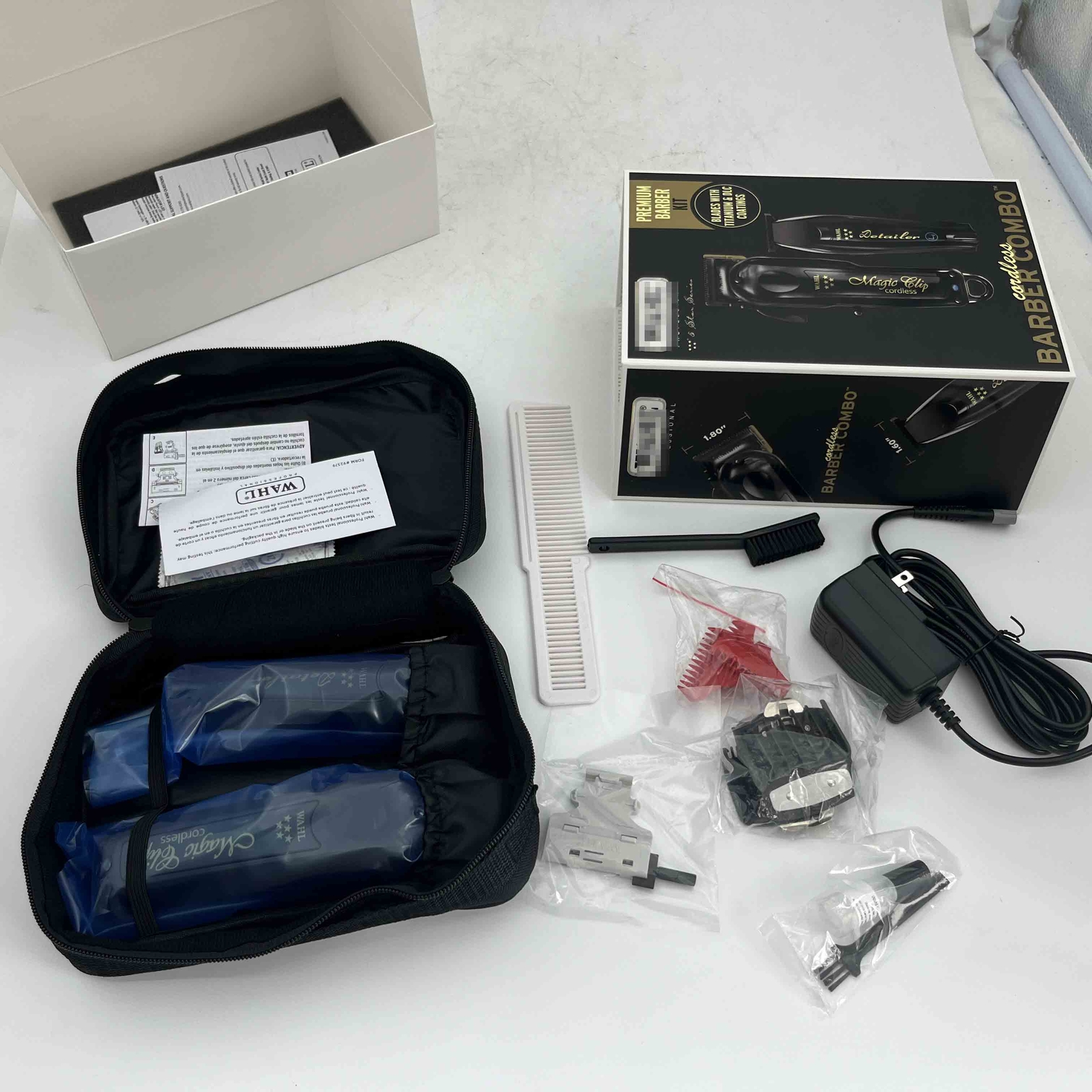 Wahl Barber Combo Black Cordless Magic Clip Clipper Detailer Trimmer 5 Star