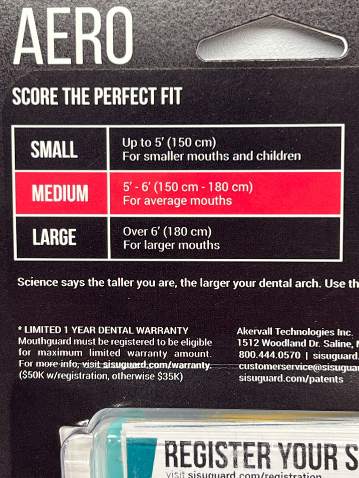 SISU Aero NextGen MouthGuard Mouth Guard 1.6mm Thin Aqua Adult Size MEDIUM