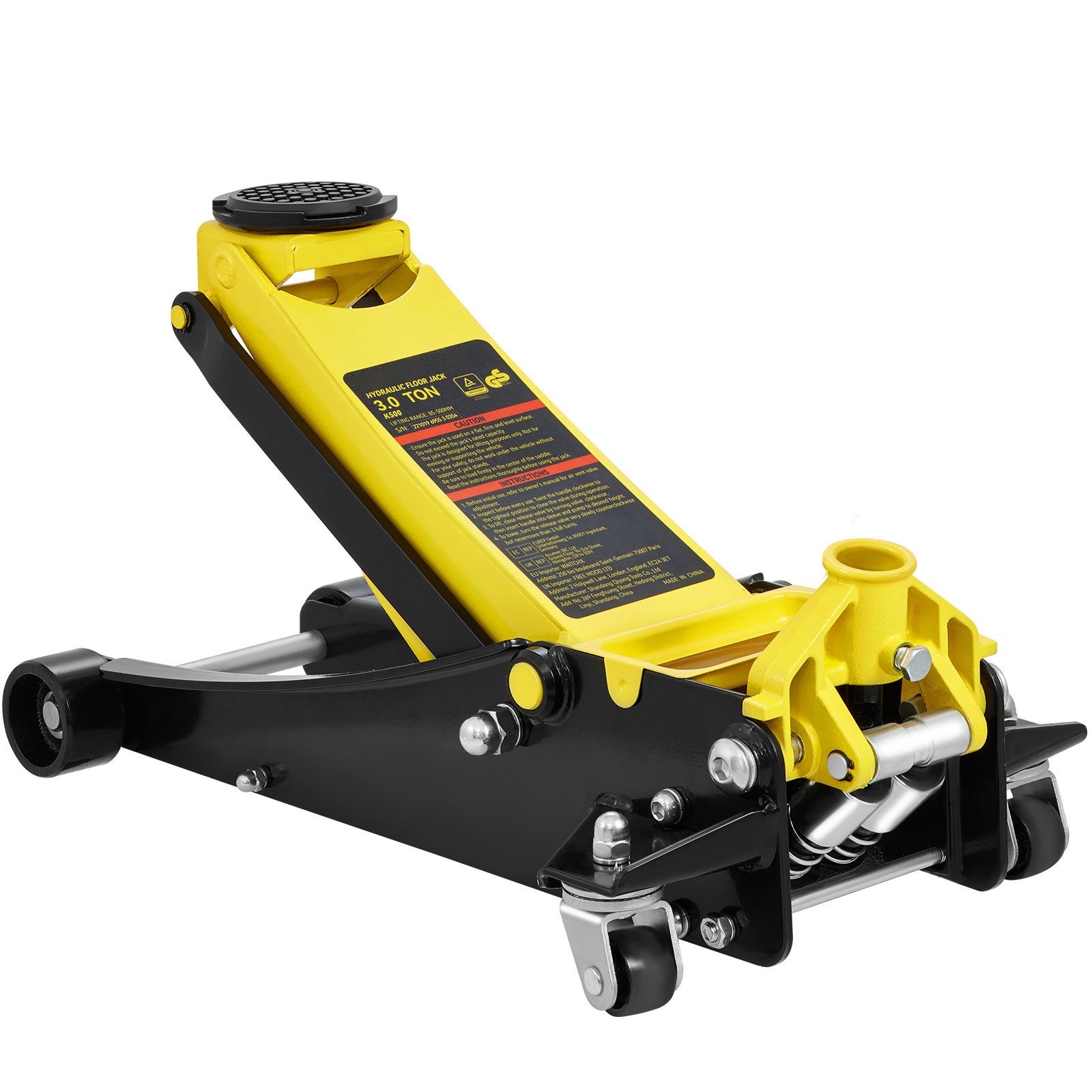 Low Profile Floor Jack 3 Ton Heavy Duty Steel Car Jack w/Dual Piston Rapid Pump