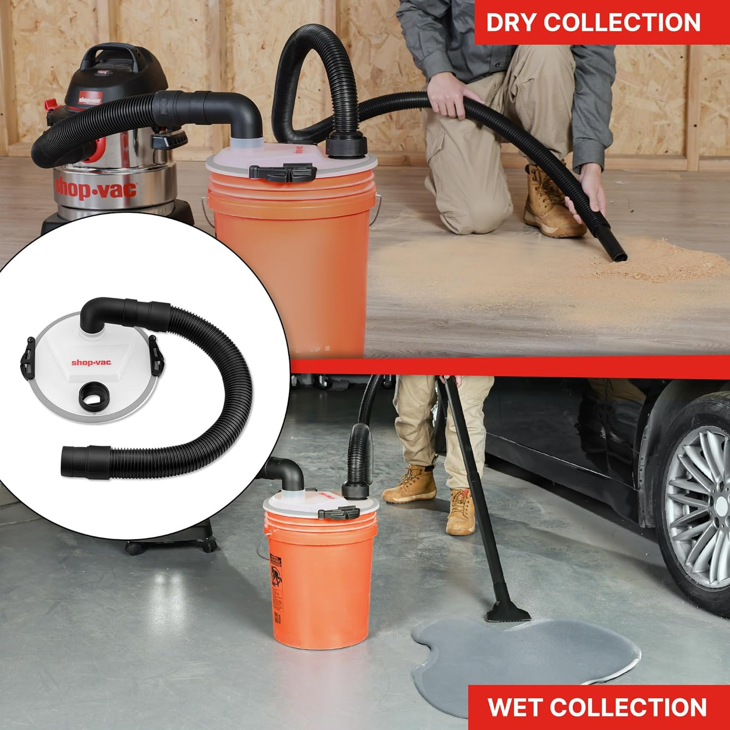 Shop-Vac Dust Collector, Portable Dust Collector for Woodworking, Fits 5 Gallon