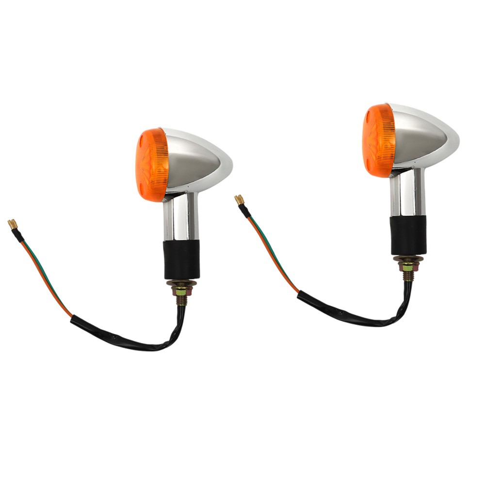 2 × Amber Chrome Front Rear Turn Signal Blinker Indicator Light For Kawasaki