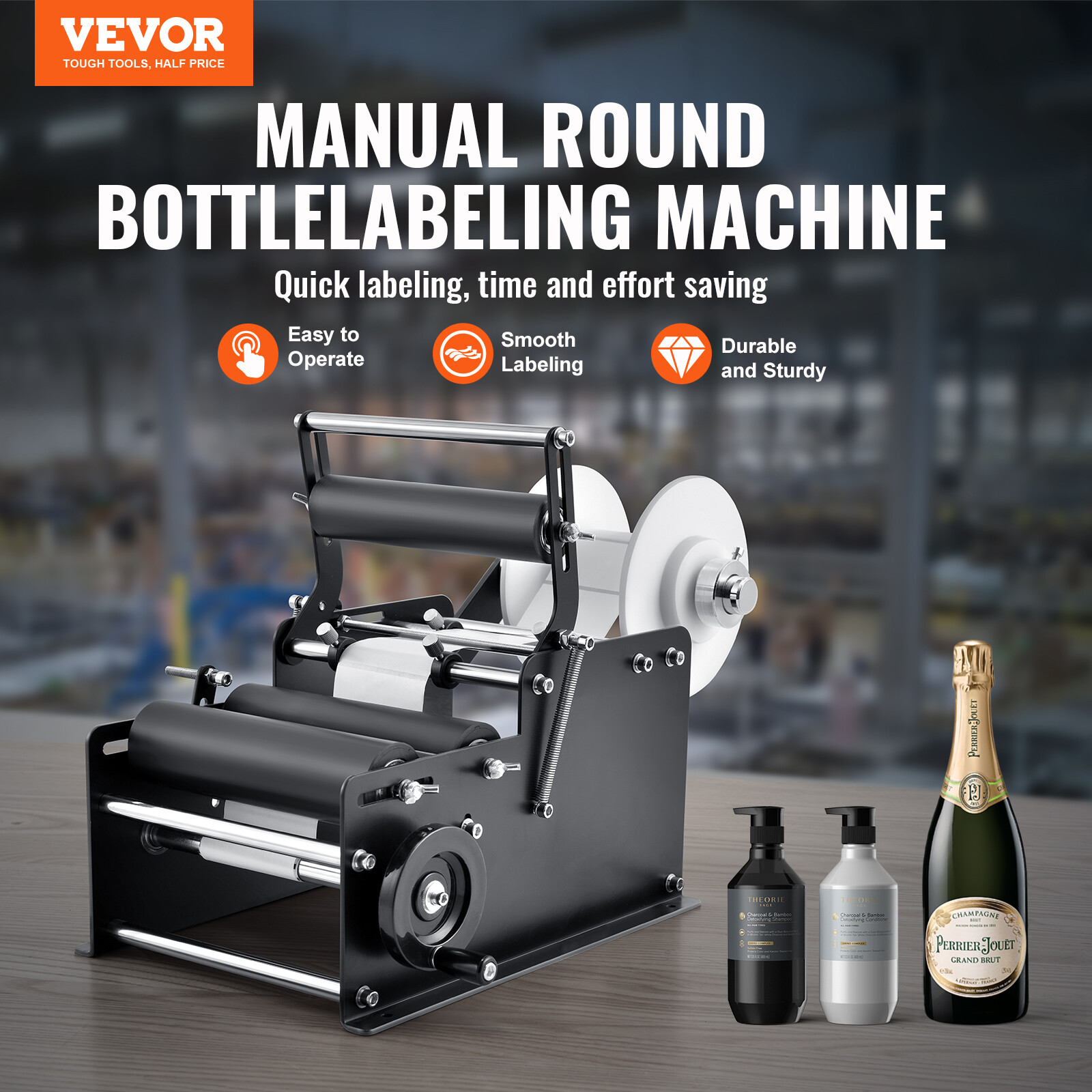 VEVOR Manual Label Applicator Round Bottle Labeling Machine 15-20 pcs/min MT-30
