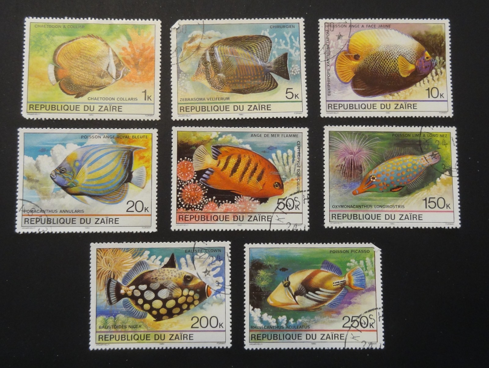 Zaire #974-81, Tropical Fish, CTO/used - 1980 (1333)