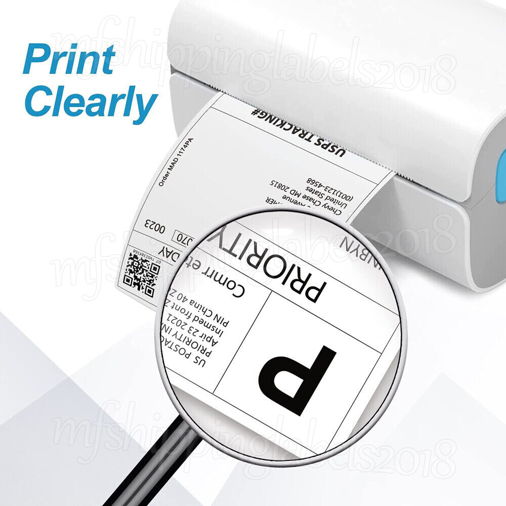 100-10000 4x6 Fanfold Direct Thermal Shipping Labels for Zebra & Rollo Printers