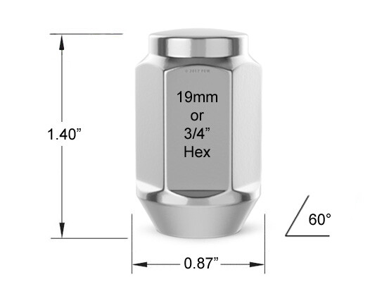 23pc Chrome 1/2" Lug Nuts | Bulge Acorn | Fits Jeep with Spare | 1/2-20
