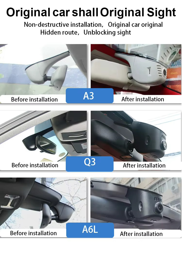 Audi OE Integrated Plug & Play 4K Dashcam Most Models 2017-2020 w/o ACC Black