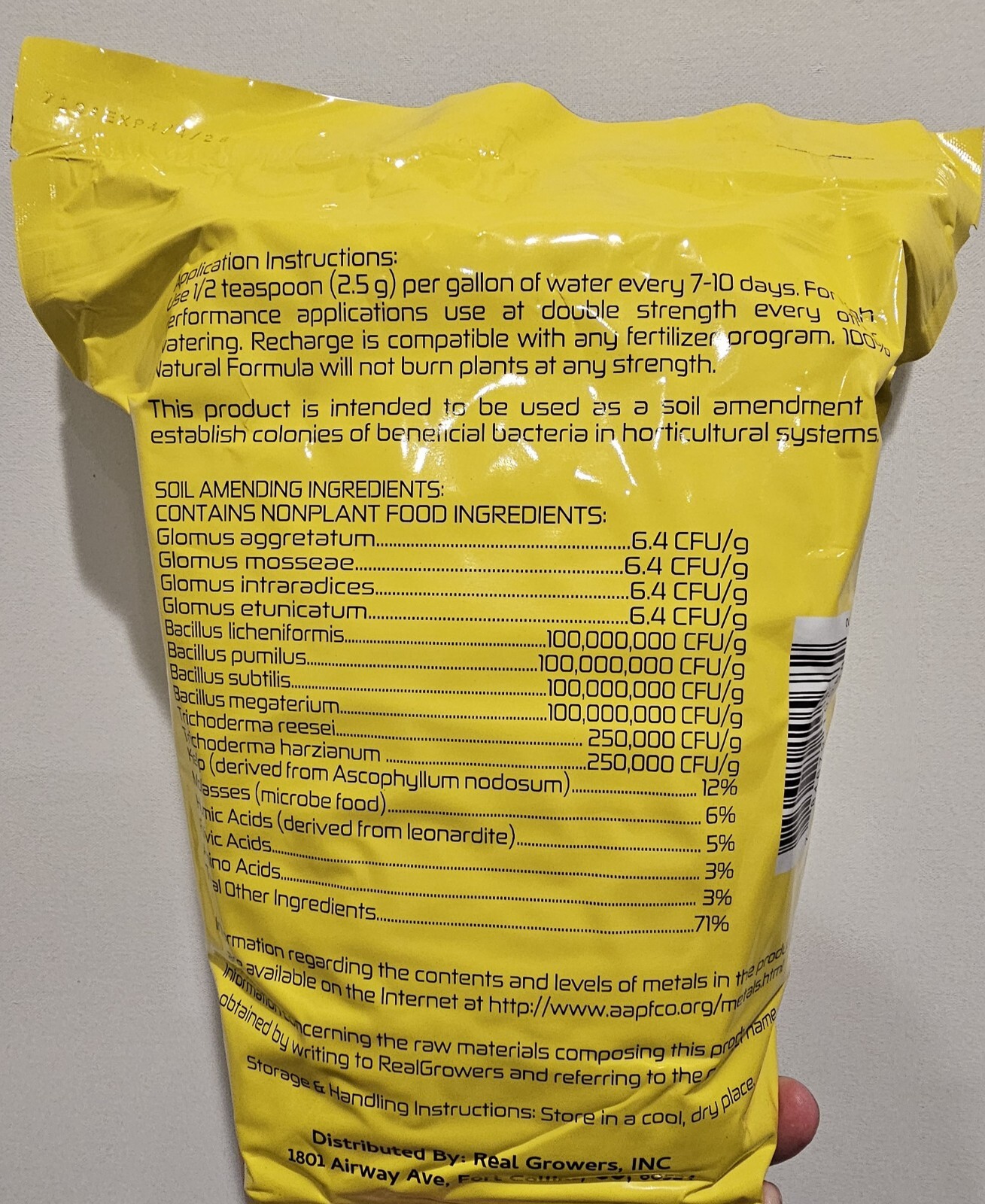 Real Grower's Recharge, Soil Inoculant & Growth Stimulator, This Is a 20g Pouch