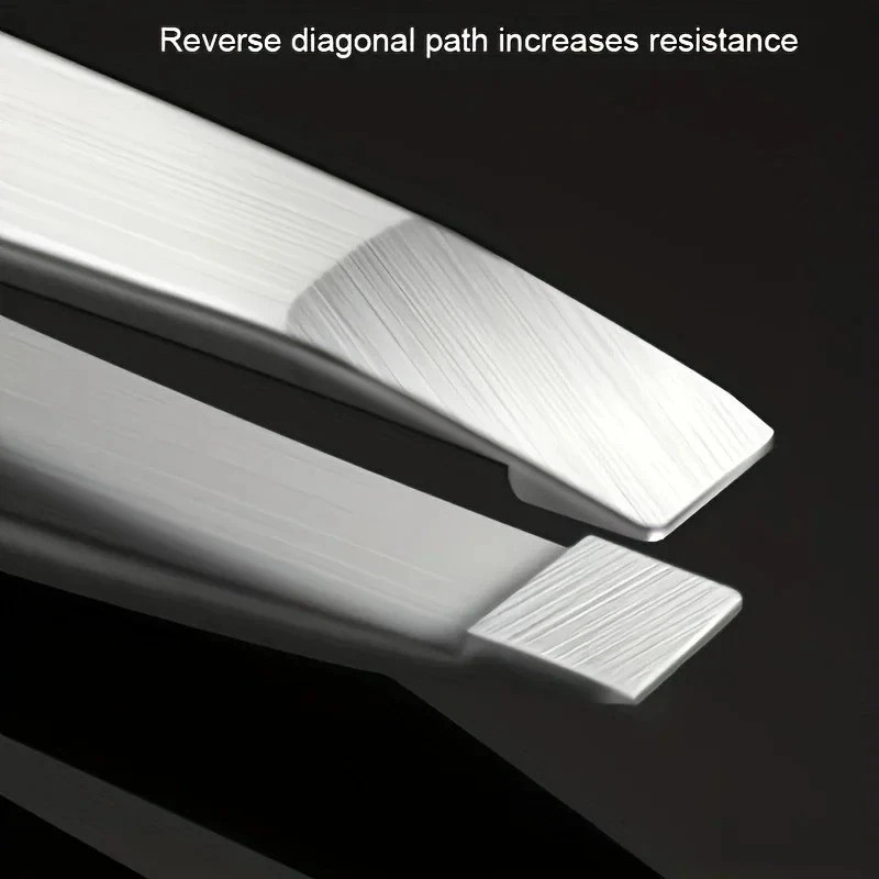 4pcs Stainless Steel Tweezers Set for Eyebrows Facial Hair Precision Grooming