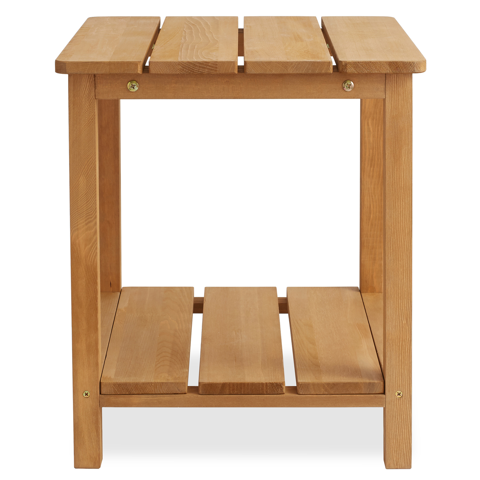 Wood Adirondack Side Table with Shelf for Patio and Deck