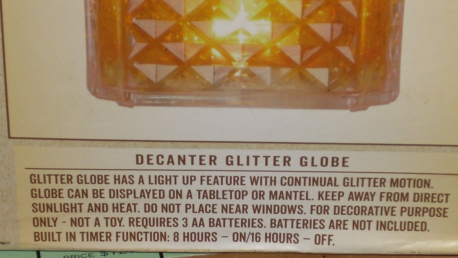 [NEW in BOX/Cracker Barrel Exclusive Bourbon Decanter Glitter Lite Up Globe]