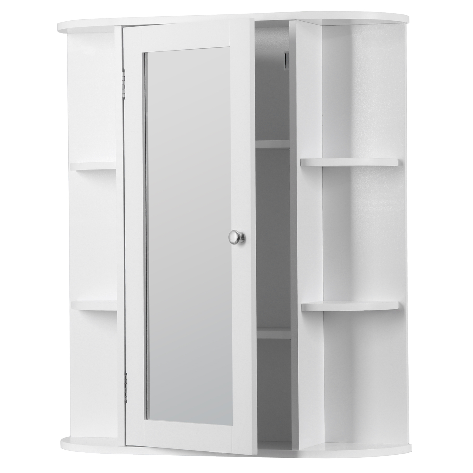 Bathroom Cabinet Single Door Wall Mount Medicine Cabinet with Mirror Shelf